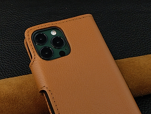 Bao da cho ·điện thoại 12 pro max, 13 pro max handmade dạng ví da bò thật