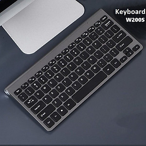 Bàn phím không dây mini W200S - đa kết nối bluetooth 5.0 + 3.0 + Usb wireless 2.4G hàng nhập khẩu