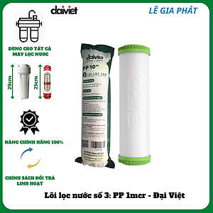 COMBO 3 LÕI LỌC NƯỚC SỐ 1-2-3 (PP - CTO - PP) - HÀNG CHÍNH HÃNG ĐẠI VIỆT