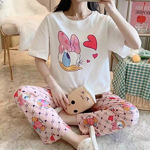 Đồ bộ nữ mặc nhà thời trang mới nhất - Chất liệu Cotton cao cấp - ( Quần Dài Tay Ngắn - mã TNQD - 01 )