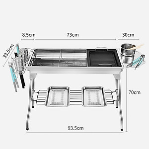 Bếp nướng than hoa BBQ ngoài trời chất liệu Inox cao cấp