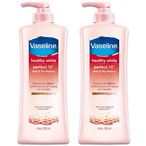 Combo 2 Sữa Dưỡng Thể Vaseline Trắng Da 10 Lợi Ích (350ml)