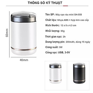 Máy Cạo Râu Mini Bỏ Túi Cao Cấp, 3 Lưỡi Siêu Nhỏ Gọn Công Nghệ Nhật Bản, Siêu Bén, Siêu An Toàn, Công Suất Lớn