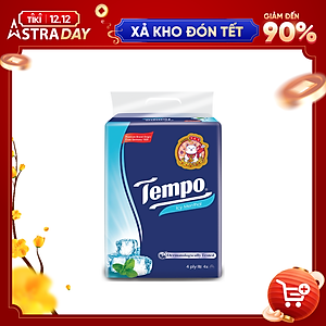 Lốc 4 Gói Khăn Giấy Cao Cấp Tempo Softpack Mùi Bạc Hà, 4 Lớp, Không Gây Kích Ứng Da (90 Tờ/ Gói) - Thương Hiệu Đức