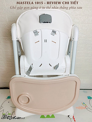 Ghế đa năng Mastela 1015 ngả, nâng hạ độ cao, có bánh xe / TẶNG BÁT THÌA ĂN DẶM UPASS CHÍNH HÃNG