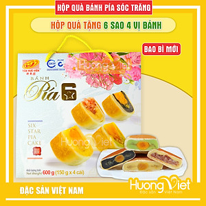 Đặc Sản Sóc Trăng - Hộp Quà Bánh Pía 6 Sao 4 Vị Tân Huê Viên, Bánh Pía Sóc Trăng Chính Hãng, Hộp Quà Tết 2022
