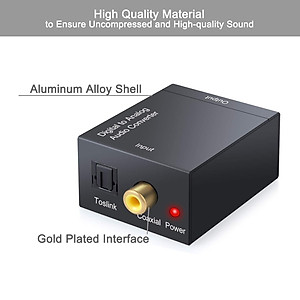 Bộ chuyển đổi Optical Audio to RCA Audio - Digital to Analog Audio R/L - Hàng Nhập Khẩu