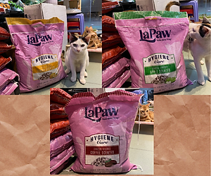 TÚI 20L - CÁT VỆ SINH - ĐẤT SÉT MIX THAN HOẠT TÍNH THƯƠNG HIỆU LAPAW CHO MÈO - BAO BÌ MỚI