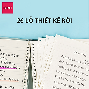 Sổ Còng Nhựa Sổ Tay A5 B5 Bìa Nhựa Cứng 80gsm 120 Trang Có Thể Thay Lõi Sổ Ruột Sổ Nhiều Size Deli - Phù Hợp Làm Sổ Kế Hoạch Planner, Nhật Kí, Tập Vở Ghi Chép Bullet Journal - GHA560 GHB560