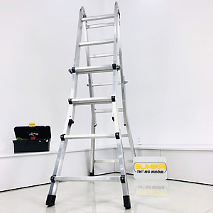 Thang nhôm rút lồng đa năng SUMIKA SKM404 - Chữ A cao nhất 2.0m, chữ I cao nhất 4.0m, tải trọng 300kg