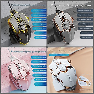Chuột cơ gaming led RGB 12800DPI MK500 mechanical Gaming mouse E-Sport cho máy tính laptop hàng nhập khẩu