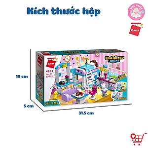 Đồ chơi lắp ráp, xếp hình Qman 4801 - Phòng của bé gái (194 mảnh ghép) - Dành cho bé từ 6 tuổi