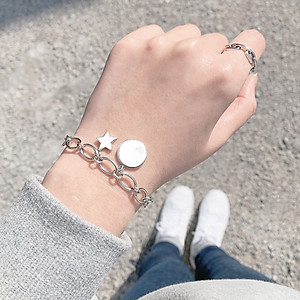 Lắc tay nam nữ xích charm ngôi sao may mắn