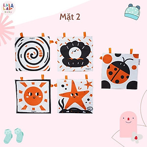 Bộ Đồ Chơi Thẻ Vải Lalala Baby 5 Chất Liệu Kích Thích Thị Giác Cho Trẻ Sơ Sinh