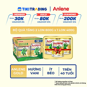 [Tặng 1 lon Anlene Gold 400g] Bộ quà tặng combo 2 sữa bột Anlene Gold 800g/lon