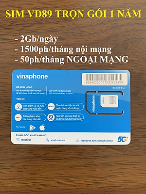 SIM 4G VINAPHONE TRỌN GÓI 1 NĂM - CHỌN LOẠI: 2GB/ngày, 6GB/ngày, 500GB/tháng - Hàng chính hãng