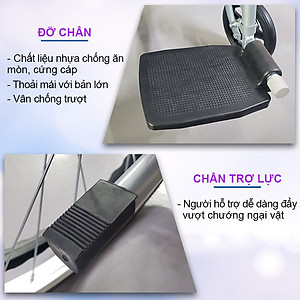 Xe lăn tay có đệm kèm bô vệ sinh, cho người già người bệnh, chấn thương gặp khó khăn trong việc đi lại S213-3+D