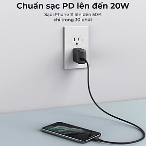 Cốc Sạc Nhanh Siêu Nhỏ Aukey PA-F1S Cổng Type C Power Delivery 20W | Hàng Chính Hãng