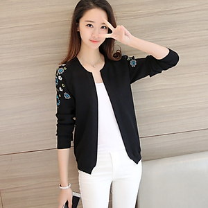 Áo Len Nữ Kiểu Khoác Cardigan Thời Trang Korea Thu Đông Họa Tiết Hoa Thêu ALNO20 MayHomes 