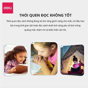 Giá đỡ sách, kẹp sách, đỡ điện thoại, ipad để bàn học Deli - Chống cận thị, chống gù lưng - Thiết kế thông minh tiện dụng dành cho bé - Màu xanh / màu hồng - 70531