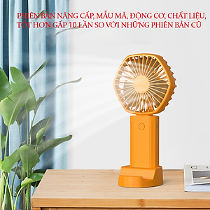 Quạt Cầm Tay Mini Tích Điện Teement , Có Giá Đở Điện Thoại, Sạc USB Di Động Tiện Lợi, Phiên Bản Nâng Cấp - Hàng Chính Hãng