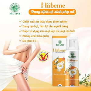 Dung Dịch Vệ Sinh Phụ Nữ Bảo Linh Habeme 100ml - Chiết Xuất Từ Thiên Nhiên, Dạng Tạo Bọt, Dưỡng Ẩm, Giúp Khử Mùi, Nấm Ngứa