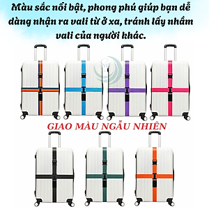 [KHÓA GÀI]-Dây đai cố định và bảo vệ vali an toàn mẫu đôi 2m, màu ngẫu nhiên+ Tặng kèm thẻ đeo hành lý ngẫu nhiên
