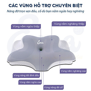 Gối công thái học EMA thế hệ thứ 2 - Chống đau cổ vai ngáy, chống ngủ ngáy, hỗ trợ ngủ nhanh