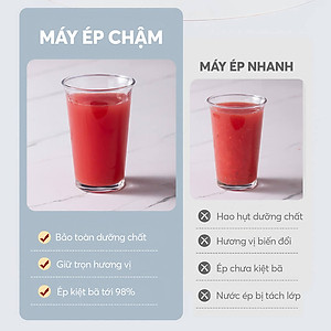 Máy ép chậm Elmich JEE-8758, công suất 240W, bảo toàn dưỡng chất, giữ trọn hương vị, ép kiệt bã tới 98% - Hàng Chính Hãng