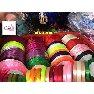 Dây ruy băng lụa 1cm cuộn 20m màu trơn