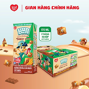 Thùng 48 hộp KUN Socola lúa mạch có thạch 170ml(có thẻ)