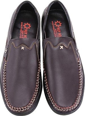 Giày Mọi Nam Huy Hoàng Chữ X HT7190 - Nâu