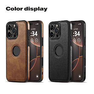Ốp lưng da khoét táo cao cấp dành cho iPhone 16 / 16 Plus / 16 Pro / 16 Pro Max - Hàng chính hãng