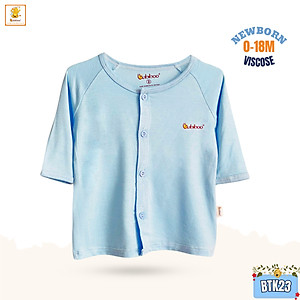 Áo sơ sinh Babiboo tay dài cài giữa vải visco siêu mềm mại