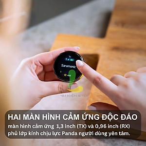 Micro thu âm không dây Saramonic BlinkMe B2 - Thiết bị ghi âm màn hình cảm ứng bộ nhớ 8G dành cho máy ảnh, điện thoại - Hàng chính hãng