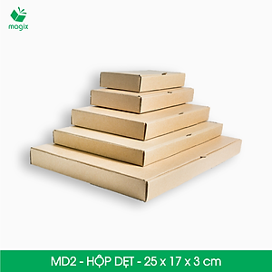 MD2 - 25x17x3 cm - 100 Thùng hộp carton trơn đóng hàng
