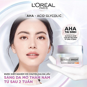 Kem Dưỡng L'oreal Paris Sáng Mịn Mờ Thâm Nám Ban Ngày SPF17 Glycolic-Bright Glowing Cream Day 50ml