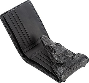 Ví Nam Da Cá Sấu Nguyên Con Vip Huy Hoàng HT2270 (12.5 x 10 cm) - Đen