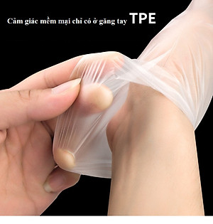 Găng Tay TPE Siêu Dai - Dùng Trong Thực Phẩm - Vệ Sinh (100 Cái/Hộp) - Chính Hãng