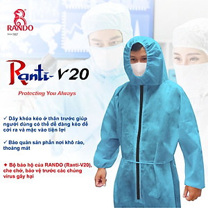 Quần áo bảo hộ y tế phòng sạch,  phòng dịch, dùng 1, 2 lần chính hãng Rando