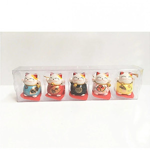 Bộ Tượng 5 Chú Mèo Thần Tài May Mắn và Bình Yên PaKaSa - Hàng chính hãng