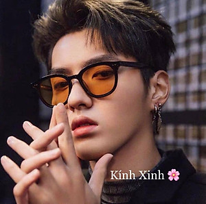 Kính râm, Kính mát Mắt tròn màu vàng chống nắng uv hottrend