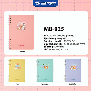 Sổ lò xo đường kẻ ngang 7mm A5 Thiên Long