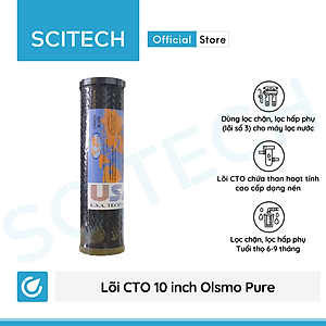 Bộ lõi lọc nước số 1,2,3 (PP-UDF-CTO) 10 inch Olsmo Pure by Scitech dùng trong máy lọc nước RO, bộ lọc thô - Hàng chính hãng