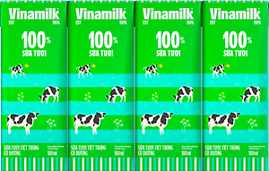 THÙNG 48 HỘP SỮA TƯƠI TIỆT TRÙNG VINAMILK 100% CÓ ĐƯỜNG 180ML