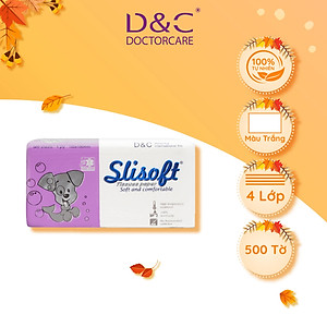 Giấy ăn Slisoft Trắng tự nhiên đa năng,khăn giấy rút thân thiện môi trường không chất tẩy trắng an toàn cho cả gia đình