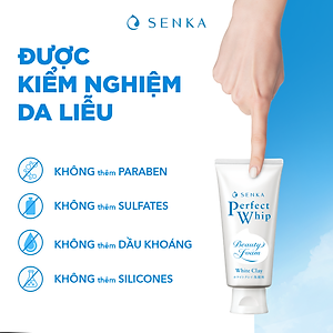 Sữa Rửa Mặt Tạo Bọt Chiết Xuất Đất Sét Trắng Senka Perfect White Clay New 14840 (120g)