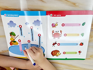 Bộ vở viết xóa được 5 quyển - Tặng kèm 2 bút viết xóa màu ngẫu nhiên - Wipe clean