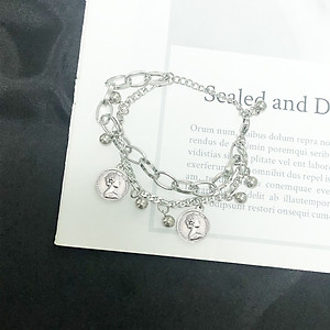 Vòng đeo tay nam nữ mix hạt titan không đen