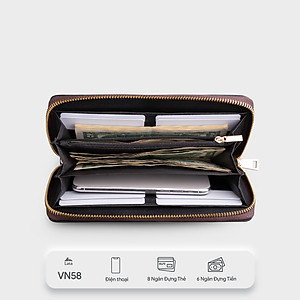 Ví Lata ( Thời trang nữ dáng cầm tay dáng dài - Ví da VN58 )